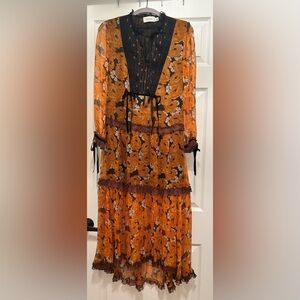 Coach Black and Orange Sheer Dress